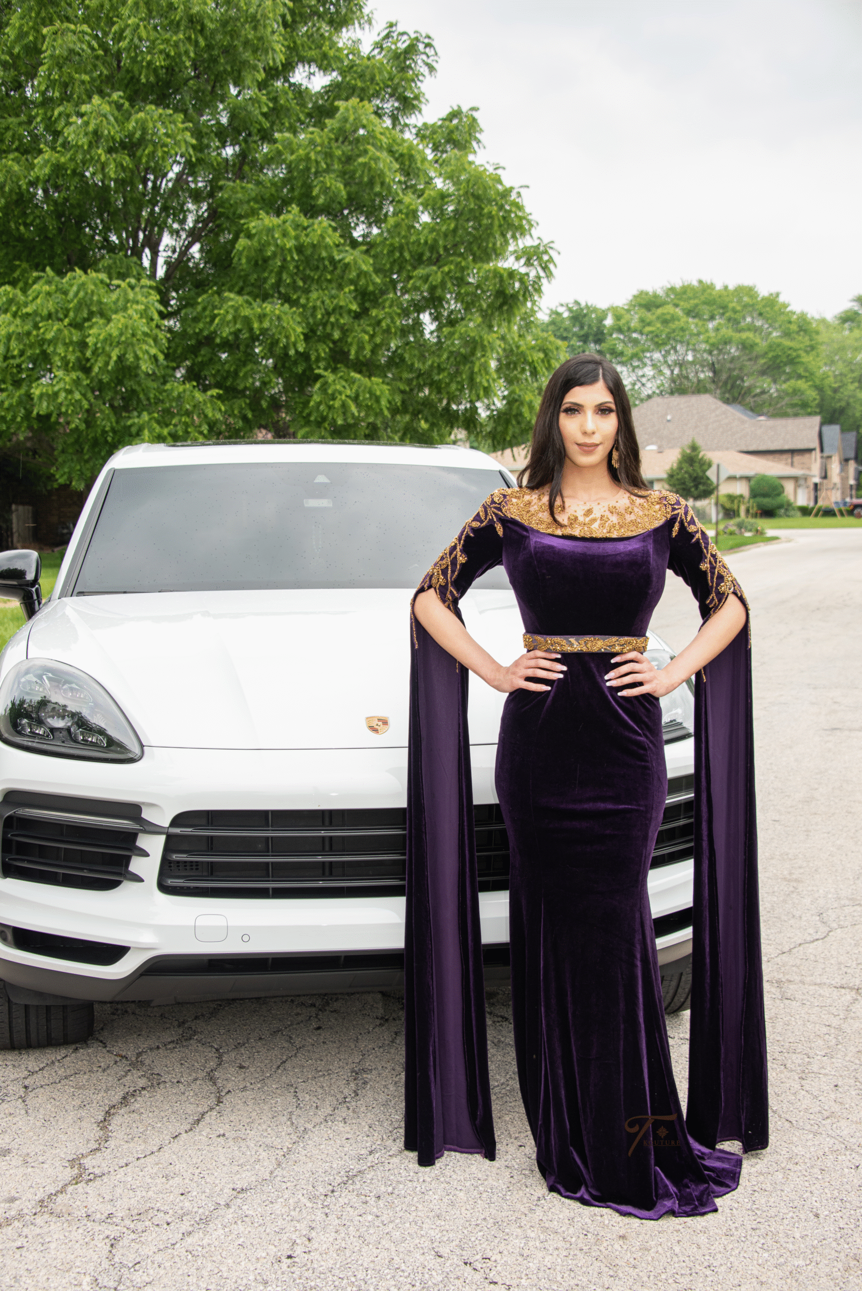 Plum Velvet Couture Gown