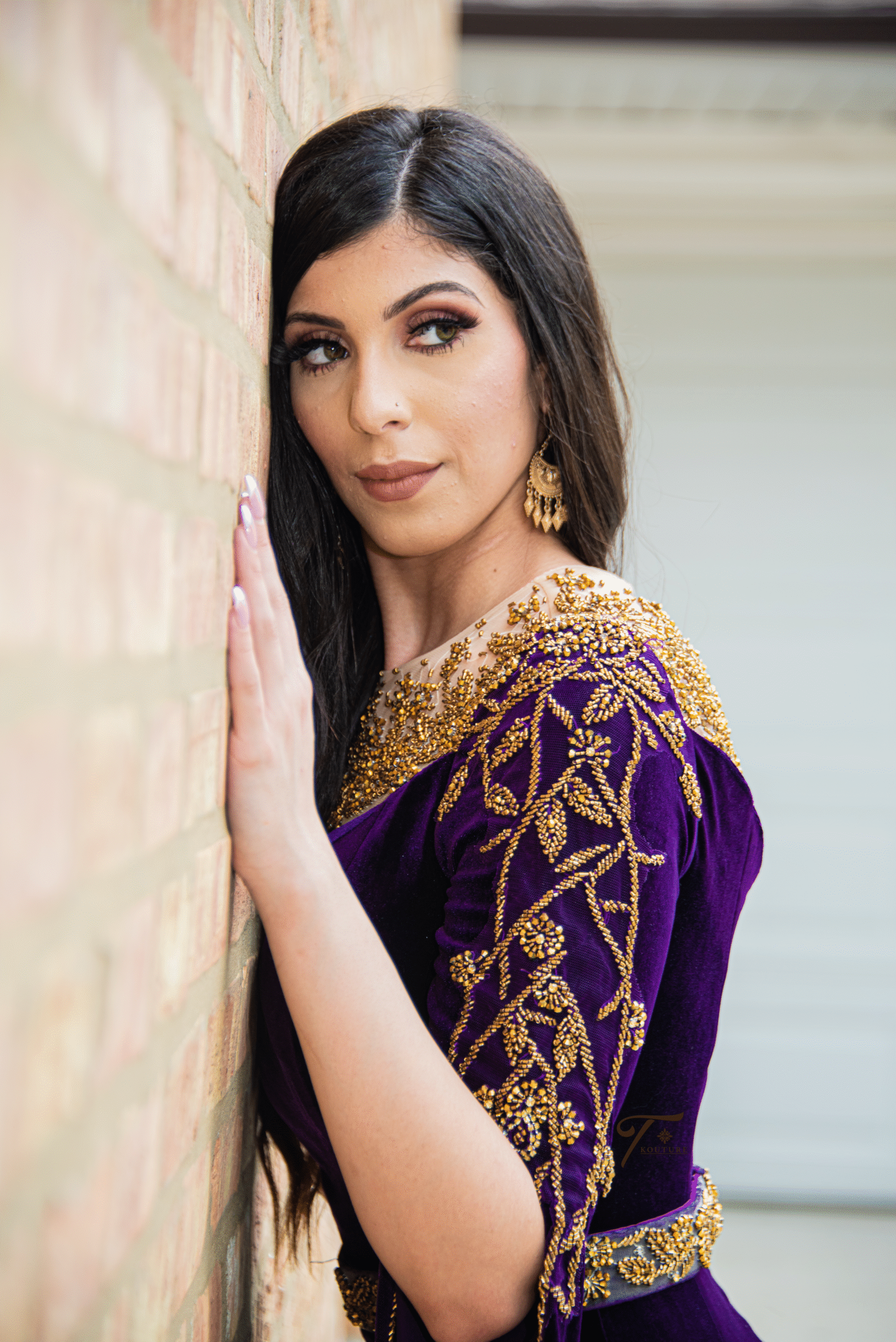 Plum Velvet Couture Gown - Image 8